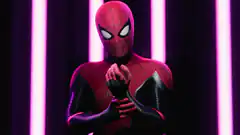 Spider-Man adjusting gloves