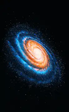 Spinning spiral galaxy
