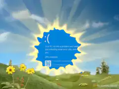 Windows Blue Screen of Death with Sad Sun