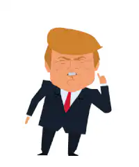 Angry Donald Trump pointing finger
