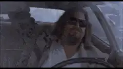 The Dude driving and nodding