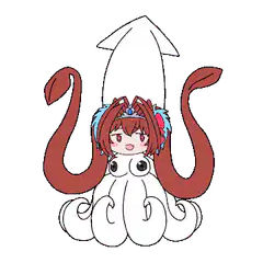 Anime girl with squid tentacles