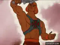 He-Man throws sword at Tiger Force