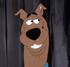 Scooby-Doo smirking and winking