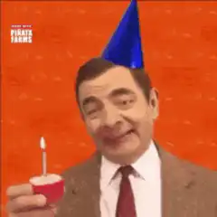 Mr. Bean blows out birthday candle