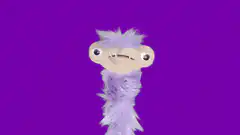 purple puppet head spinning