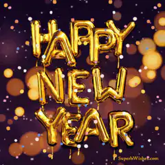 Happy New Year gold balloons
