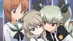 Three anime girls posing together