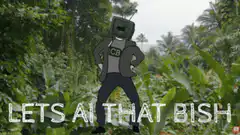 CB TV Head Guy Dancing in Jungle