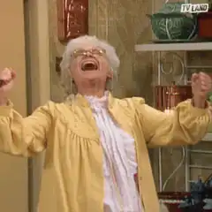 Estelle Getty laughing hysterically