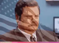 Ron Swanson American Flag Overlay