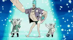 Ice King and his reindeer dancing