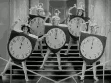 clock dancers on stairs