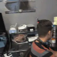 Man reacts to Ebola virus on screen