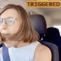 Woman in car triggered