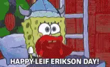 SpongeBob Viking Leif Erikson Day