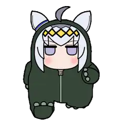 Chibi character in animal onesie