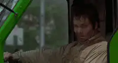 Rick Grimes driving the bus