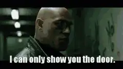 Morpheus shows Neo the door