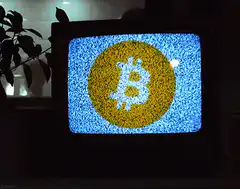 Bitcoin on TV Static