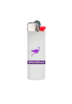 Spaceman lighter with purple bird