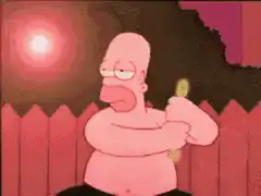 Homer Simpson eating corn on the cob
