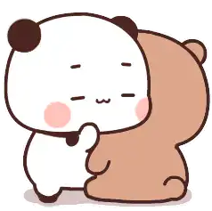 Cute panda hugging a bear