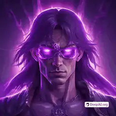 Man with glowing purple energy aura