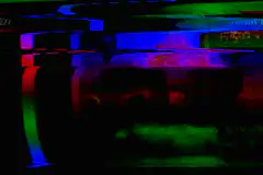 Colorful digital glitch effect