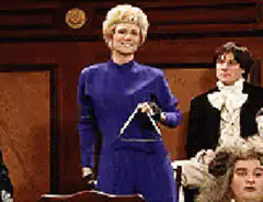 Diana Barry plays triangle and kicks leg
