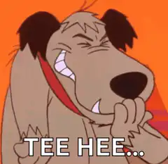 Scooby-Doo laughing with tee hee text