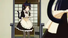 anime girl in maid outfit poses