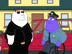 Peter Griffin and Quagmire in wheelchair