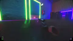First person shooter neon city
