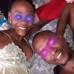 Couple with glowing eyes filter