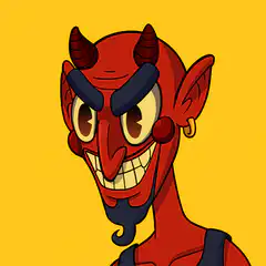 Red devil cartoon face