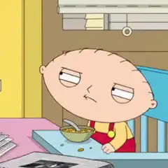 Stewie Griffin falling asleep eating cereal