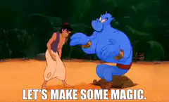 Jafar doing magic tricks with cards