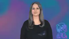 Woman signing ASL numbers one to three