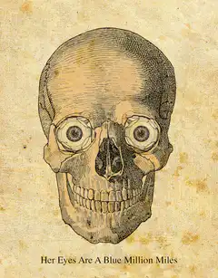 Skull with human eyes