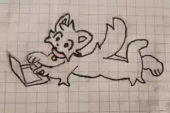 cat drawing on graph paper