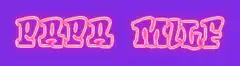 Pink neon text on purple background