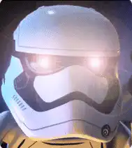 Stormtrooper eyes glow then dim