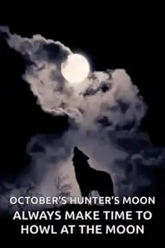 wolf howling at hunter's moon