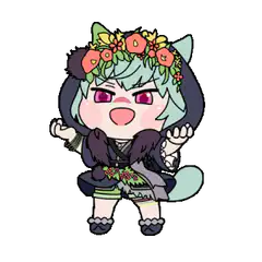 chibi character with flower crown