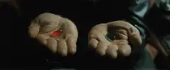 Morpheus offers the red and blue pills