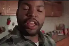 Ice Cube talking with eyes closed