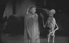 Skeleton turns woman to dust