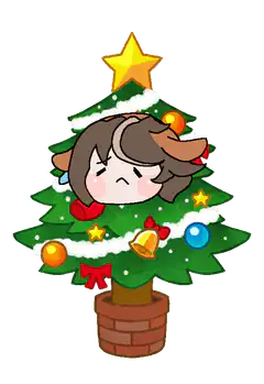 Chibi character as Christmas tree