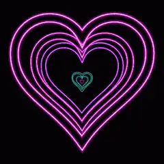 Neon heart tunnel animation